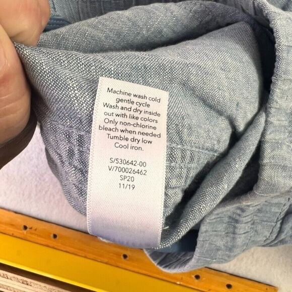 Athleta Cabo Linen Jogger Pants Womens 2 Chambray Blue Drawstring 530642 - Picture 10 of 14